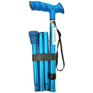 Premis Lichtgewicht Wandelstok Opvouwbaar Met Luxe TPR Greep - Blauw