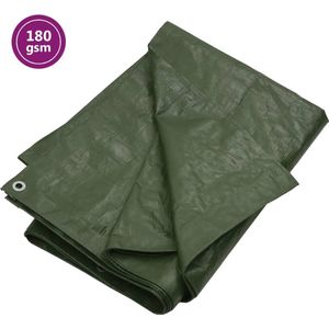 The Living Store Dekzeil 180 g/m² 6x8 m HDPE groen - Tuinzeil - Dekzeil - Watersdicht - Buitenzeil - HD Polyethylene