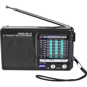 Baijiali - Draagbare Mini Pocket Radio AM/FM op batterijen - Zwart