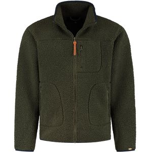 MGO - Ted - Outdoorvest - Donkergroen - Teddy Fleece
