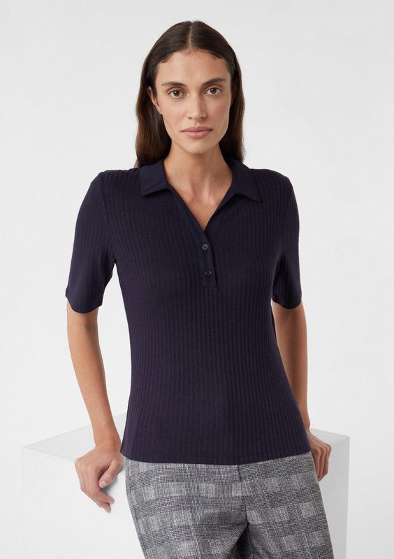 comma - T-Shirt - Slim-fit - Korte Mouwen