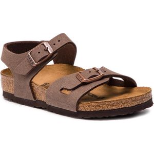 Birkenstock - Rio Mocha Narrow Easy Nubuck - Kindersandaal - 28 - Bruin