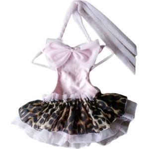 Maat 68 Monokini badpak roze Dierenprint panterprint badkleding baby en kind zwemkleding zwempak