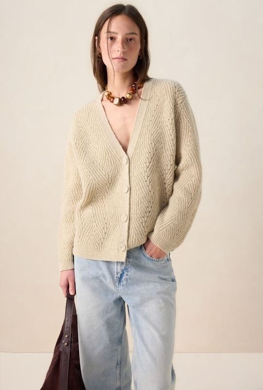 Sissy-Boy - Wit gebreid lurex vest