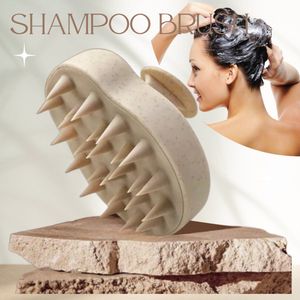 Shampoo borstel |Scalp Massager Beige |Scalp Brush|douche borstel-shower borstel| Hoofdmassage - Hoofdhuid Massage Borstel – zacht Siliconen Haarborstel – Hoofdhuid Borstel - Scalp Scrub - douche borstel-anti roos - haargroei | kado tip - cadeau tip
