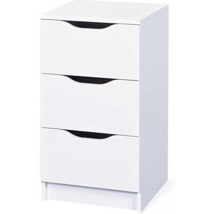 Ladenkast met 3 laden - Wit - Melamine gecoat - Bijzetkast - Dressoir - Laden met handgrepen - Westphalen 3 Ladeblok