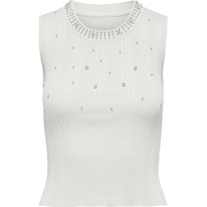 Only - Onlmeg SL Pearl O-neck - Singlet - Off-white