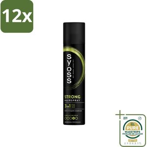 Syoss - Strong Hold - Haarspray - Sterke Fixatie - 300 ml - Voordeelverpakking - 12 stuks - Langdurige hold - Styling