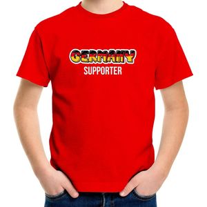 Rood Germany fan t-shirt voor kinderen - Germany supporter - Duitsland supporter - EK/ WK shirt / outfit 146/152