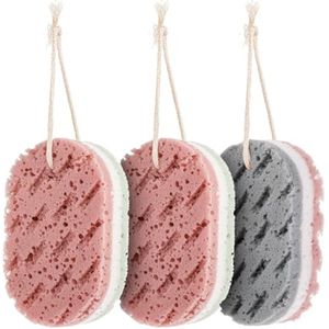3 STKS Zachte Bad Spons voor Dames - Loofah DIY Douche Spons voor Diepe Reiniging