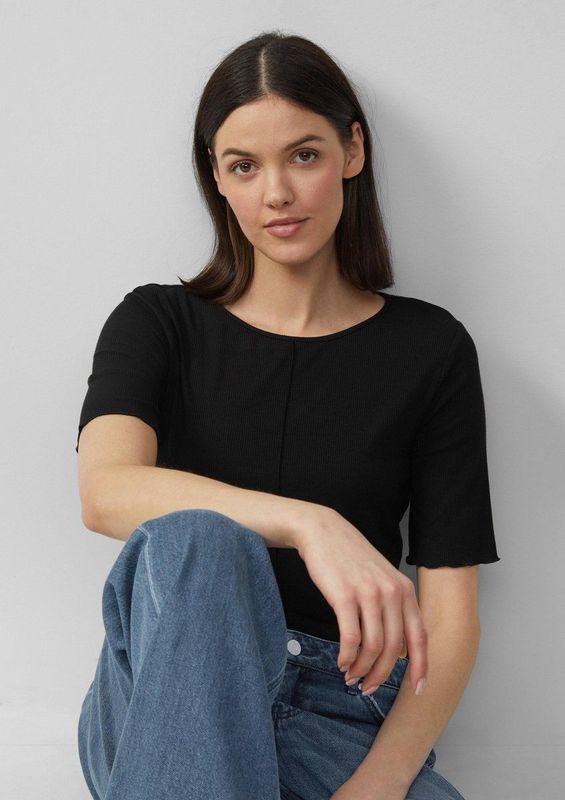 T-shirt - Geribd - Halflange Mouwen - Viscosemix - Casual