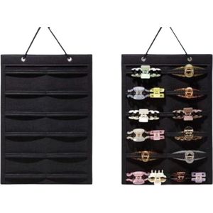 Haarklemmen Organizer 50x35 CM-Haar Accessoires Opberghouder - Vilt , Antraciet zwart Haarklemmen opberger- Home
