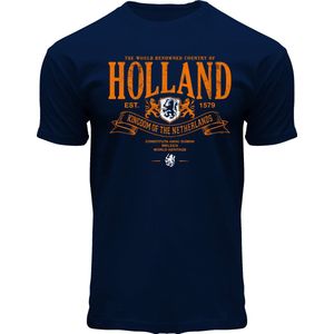 Fox Originals Holland Superior T-shirt Heren & Dames Katoen Navy Blauw Maat XL