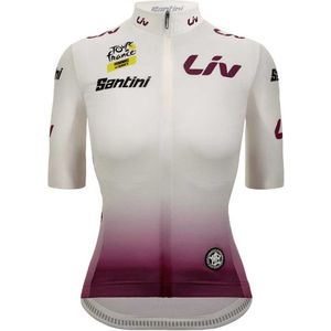 Santini Tour De France Avec Zwift Yellow 2025 Korte Mouw Wielertrui Wit L Vrouw