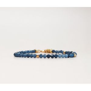 Ava&Imber Sparkling Saffier Armband Stainless Steel (RVS) | Blauwe Edelsteen Armband | Blauw Armbandje voor Vrouwen | Bestseller Armband | Sparkling Collection |