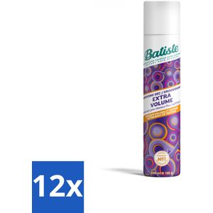 Batiste - Extra Volume - Droogshampoo - Geeft Meer Volheid - Frist Vet Haar Op - 200ml - Voordeelverpakking - 12 stuks
