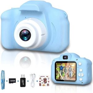 NAXSIR Kindercamera Speelgoed | 2.0 Inch Scherm, Cartoonstickers & 1080P HD Video | 32GB Intern Geheugen, USB-Oplaadbaar | Ideaal voor Creatieve Speelgoed voor 3+ Jaar
