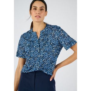 Damart - Overhemdblouse stretch crêpe - Dames - Blauw - XS