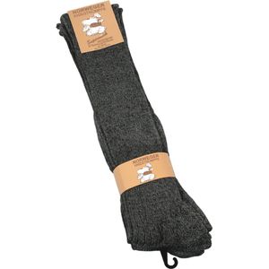3 Paar Noorse kniekousen - Lange werksokken - Antraciet - Maat 39-42