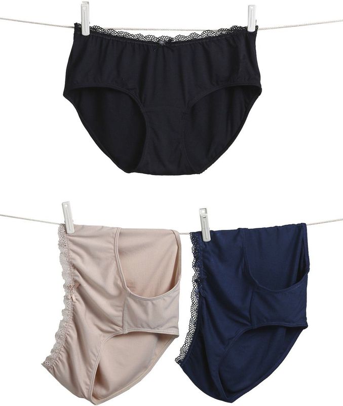 Set van 3 - Zwangerschapsbroekjes - Marineblauw - Bamboe Viscose