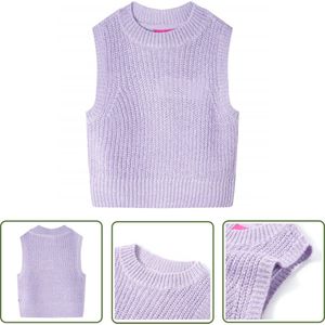 vidaXL Meisjeskleren - Kinderspencer - Kinderspencer gebreid 116 lichtlila - Gebreid Vest - Lichtlila - Kindermode