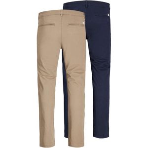 JACK & JONES Marco Dave Pk loose fit - heren chino - beige blauw - Maat: 27/32