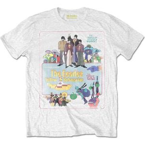 The Beatles - Yellow Submarine Vintage Movie Poster Heren T-shirt - S - Wit