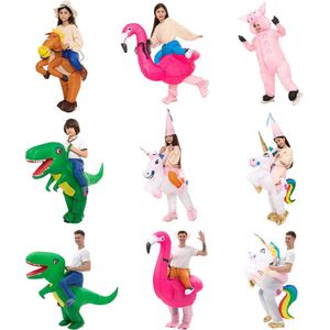 Nivard Dino Pak - Kostuum - Opblaasbaar - Flamingo - Opblaas - Halloween - Carnavalskleding - Voor Volwassenen - Adult 150-190cm