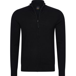 Mario Russo Full Zip Cardigan - Vest Heren - Coltrui Heren - Trui Heren - Zwart - XL