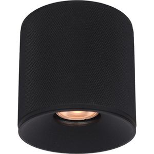 Plafondlamp Costa Zwart - Ø10,5cm - excl. 1x GU10 lichtbron - IP20 - Dimbaar > spots verlichting zwart | opbouwspot zwart | plafondlamp zwart | spotje zwart | design lamp zwart | lamp modern zwart | downlight zwart