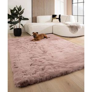 Fluffy vloerkleed - Comfy Deluxe roze 70x140 cm