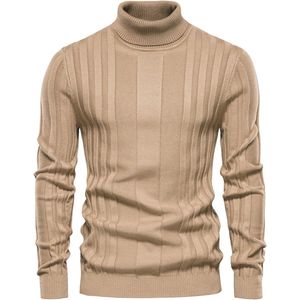 Slim Fit Heren Coltrui met Lange Mouwen en Opstaande Kraag