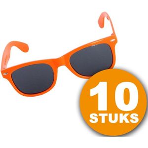 Oranje Feestbril | 10 stuks Oranje Bril ""Blues"" | Feestkleding EK/WK Voetbal | Oranje Versiering Versierpakket Nederlands Elftal Oranjepakket