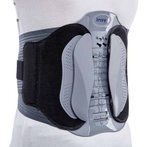 Brace, rugversterking, rug beugel, rug spalk, rug steun, rug riem, rug houding corrector, Riem, rugband, Ruggordel, postuur brace, rugbrace, rugbrace, riem, rug brace, back belt, orthopedische rug brace, rug ondersteuning, grijze riem maat L/XL.