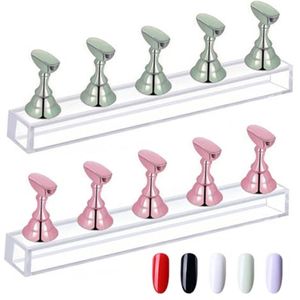 Set van 2 Magnetische Nagelstandaards voor Nageloefeningen - DIY Nagelkunststandaard en Nageltips Oefening