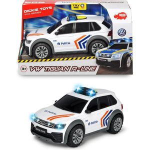 Dickie Toys Politiewagen - VW Tiguan R-Line - Belgische versie - 18 cm - Licht & Geluid - Speelgoedvoertuig