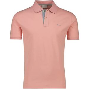 Gant - Heren Polo SS Regular Fit Contrast Pique Rugger Polo - Roze - Maat XL