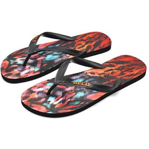 BECO heren teenslippers - zwart/multi color - maat 40-41