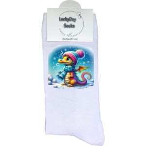 Croco - Opkikker - Grappige sokken - Valentijns cadeau - Verjaardag cadeau - Grappig - Leuke sokken - Vrolijke sokken - Winter - Kerst Sokken - Vaderdag - Moederdag - Kerstcadeau - Socks die Happy maken - 37-44