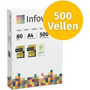 Infowerk Printerpapier kopieerpapier 500 vellen A4 80g premium wit PEFC-gecertificeerd