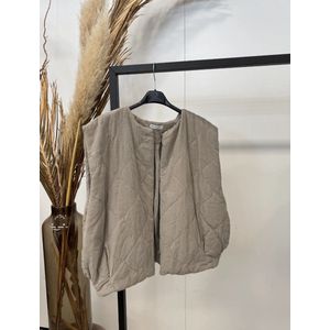 Gilet Ribstof - Taupe