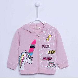 alisé Magic baby sweatshirt unicorn met capuchon Roze 68