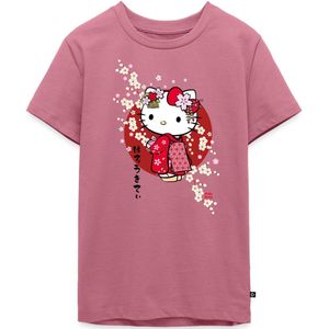 Hello Kitty In Een Rode Kimono En Kersenbloesems Premium T-Shirt Tiener