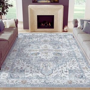 Groot Wasbaar Vloerkleed 180x270 Cm - Kleurrijk Oosters Bloemenpatroon - Antislip Tapijt Voor Woonkamer, Slaapkamer En Keuken