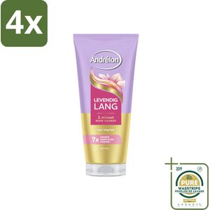 Andrélon – Haarmasker WOW – Levendig Lang – 180 ml - Voordeelverpakking - 4 stuks - Gespleten punten - Haarversterking