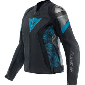 Dainese Avro 5 Leather Jacket Wmn Black Teal Anthracite 46 - Maat - Jas