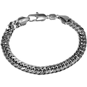 22cm x 8mm Armband Unisex - Gerhodineerde - Gourmet-Schakelarmband