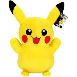 Pokemon - Pikachu Lachend - Grote Knuffel XXL - Pluche Speelgoed - Tomy - 45 cm