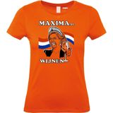 Dames T-shirt MAXIMAal Wijnen | Koningsdag kleding | oranje t-shirt | Oranje dames | maat XS