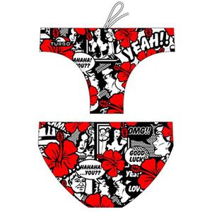 Turbo Yeah Flower Comic Zwemslip Rood,Wit 2XL Man